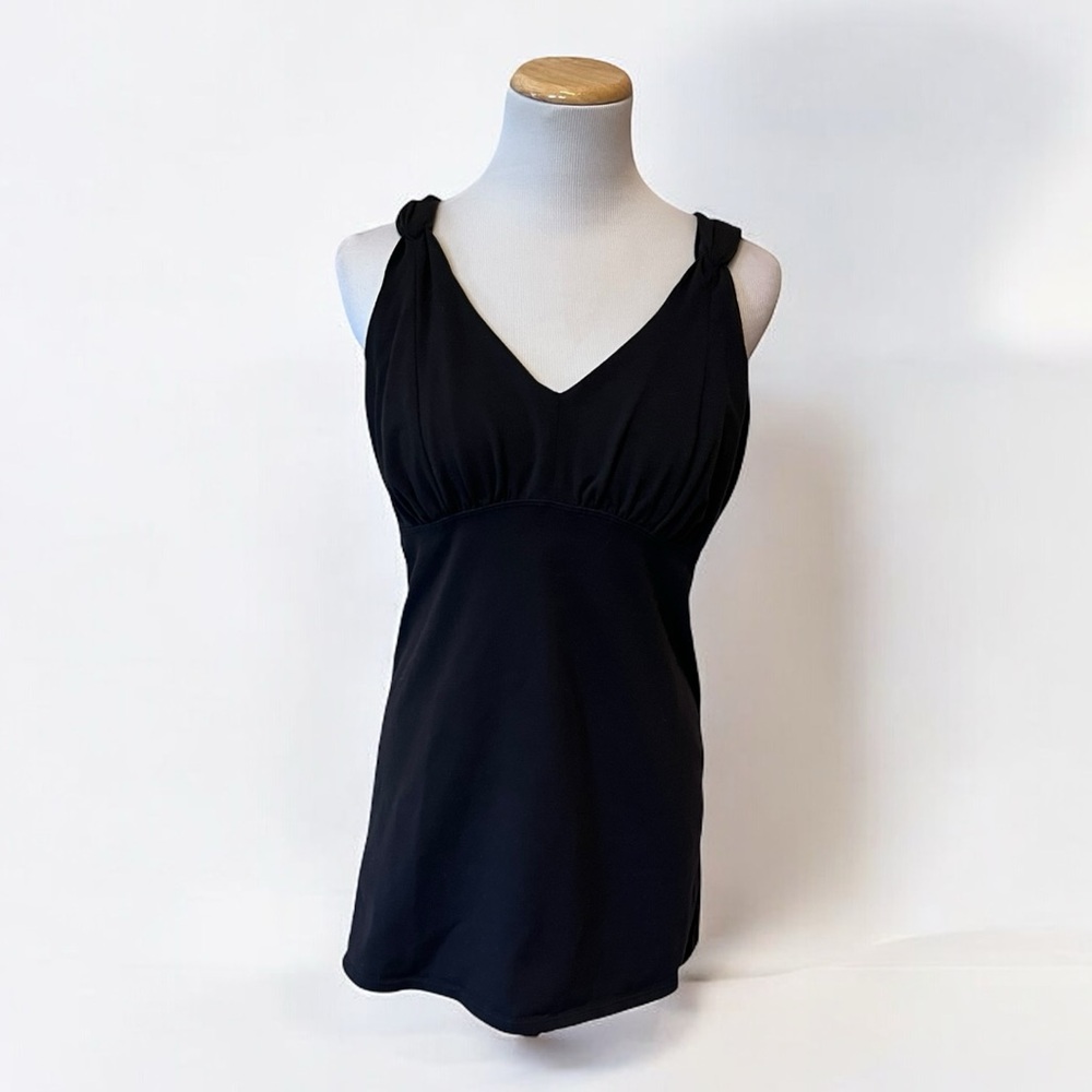ATHLETA Black Bella Yoga Tank Top Size Large Tall Tunic Bra Activewear Empire